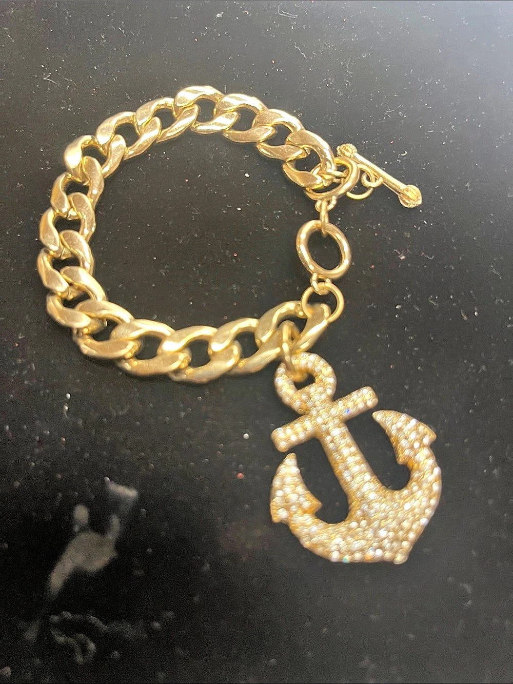 Gold-Tone Anchor Charm Bracelet